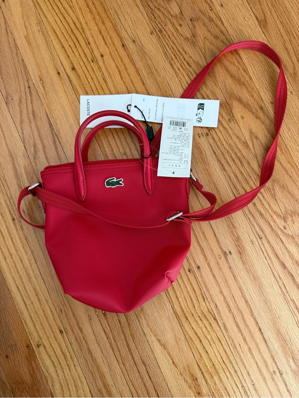 Lacoste Bright Red Small Crossbody Tote